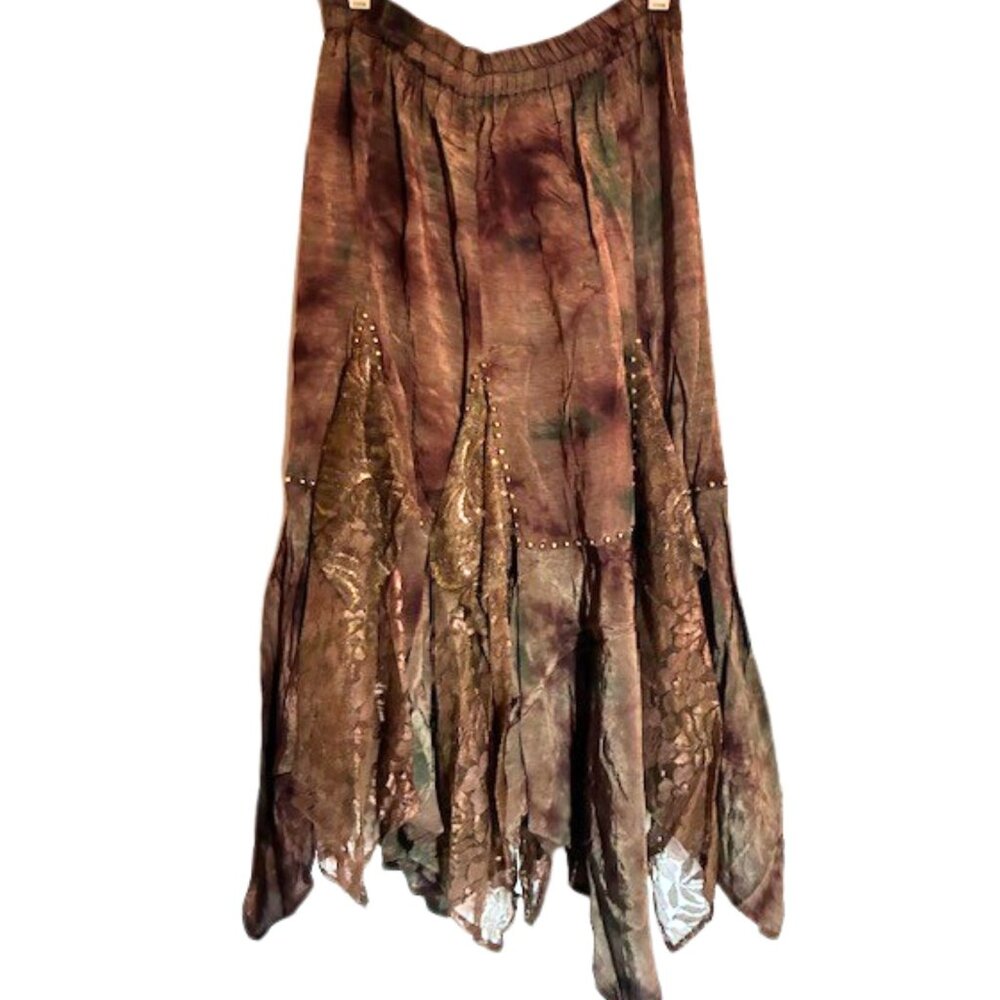 Vintage  Y2K Jane Ashley Tie Dye Boho Long Gypsy Skirt Size S